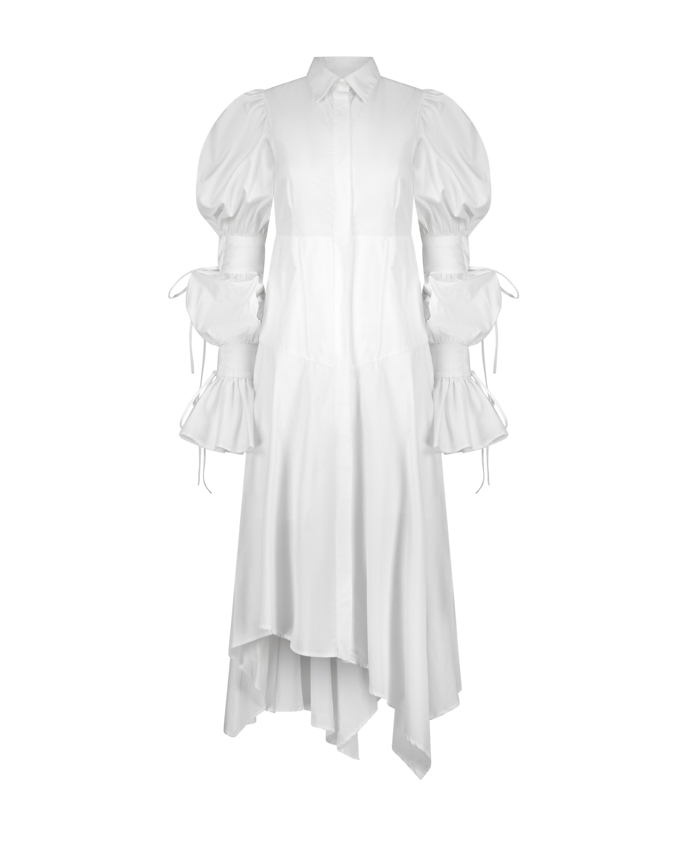 white asymmetric shirt dress ASYMMETRIC SHIRT DRESS  Astraea